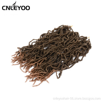 18 Inch New Faux Locs Crochet Hair 10 inch 14 inch 24 inch Light Brown Nu Lock Crochet Braids For Girls